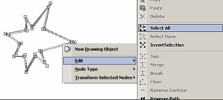 PSP 8's Pen tool right click context menu